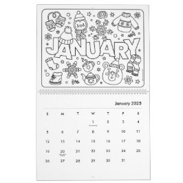 Calendario divertido para colorear