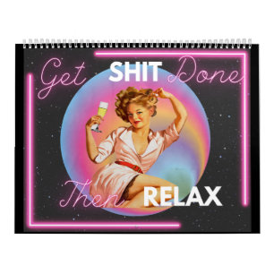 Calendario Divertido para Ella Regalo Amiga Retro 