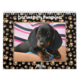 Calendario Divertido Personalizado de fotos de Dachshund Cuto
