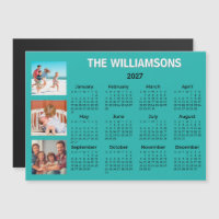 Calendario divertido y colorido de 2027 con fotos