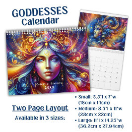 Calendario Divinidad Femenina Celestial Colorida Brillante