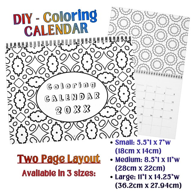 Calendario DIY Coloring Pattern custom Outline Art -  (Subido por el creador)