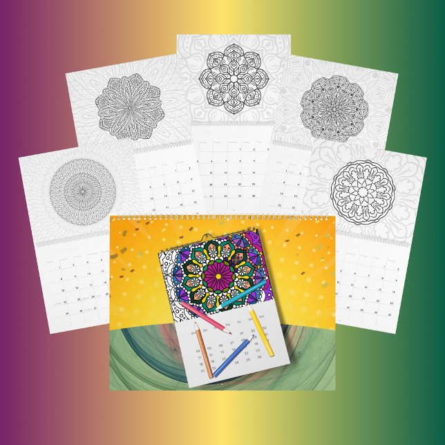 Calendario DIY Mandala Colorear el dibujo - (Subido por el creador)