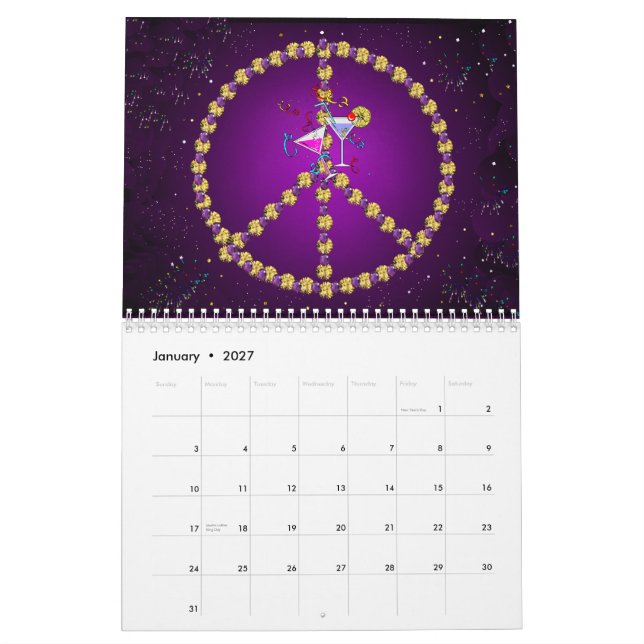 Calendario Doce meses de paz (Jan 2027)