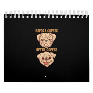 Calendario Dog Cute Funny Mood Antes Del Café