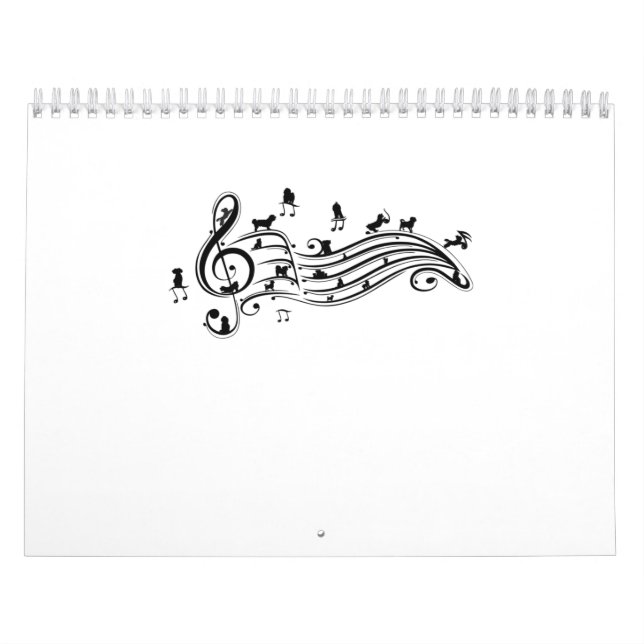 Calendario Dog Lover | Music Melody Maltese Dog On Music Note (Tapa)