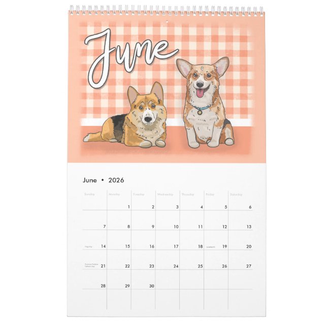 Calendario Dog Lovers Calendar 2026 | Hand Drawn Ilustrations (Jun 2026)