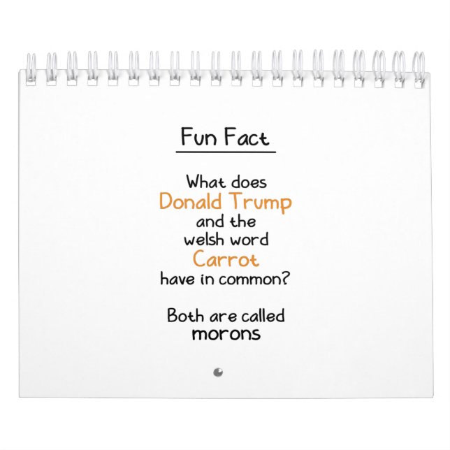 Calendario Donald Trump y el estrecho galés (Tapa)