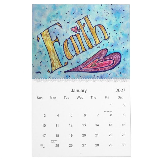 Calendario DonnaBellas Angels Word Art Calendar (Jan 2027)