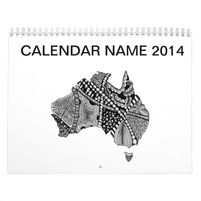 Calendario Doodle de mapas de Australia (Tapa)