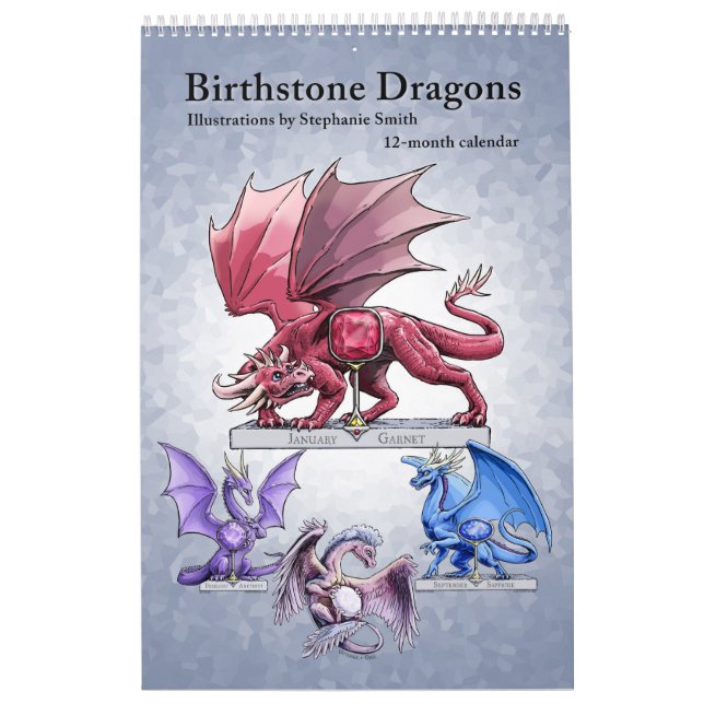 Calendario Dragones de Birthstone Fantasy Art (Tapa)