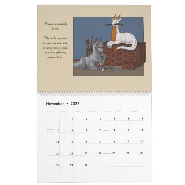 Calendario Dragones en amor (Nov 2027)