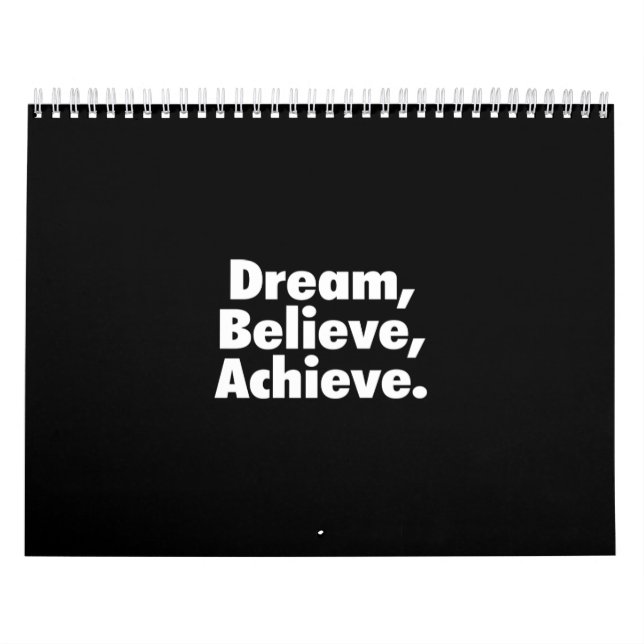 Calendario dream believe achieve (Tapa)