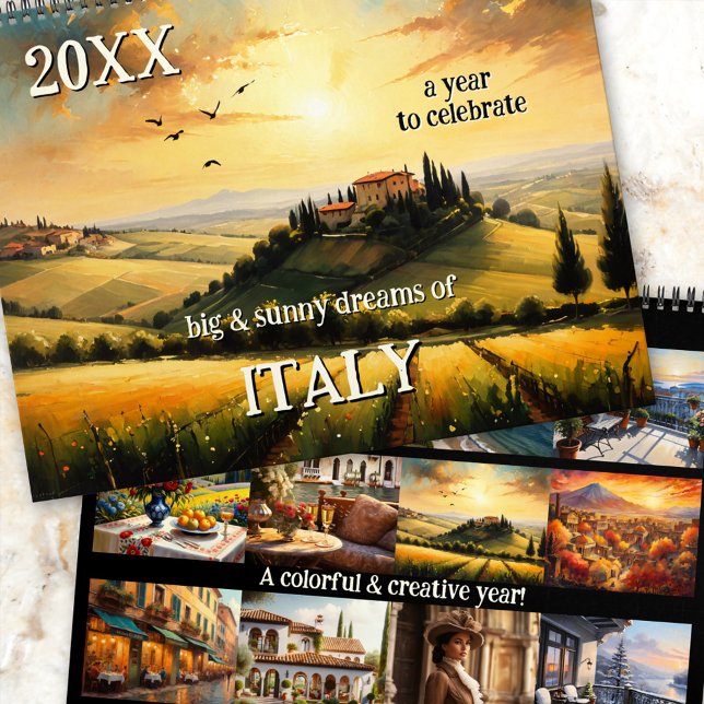 Calendario Dream Big Italian Art Calendar (A beautiful personalized calendar inspired by Italy, with colorful paintings and big dreams)