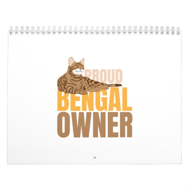 Calendario Dueño orgulloso de Bengala del gato - idea del (Tapa)