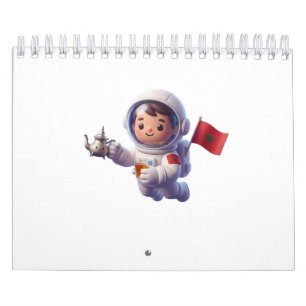 Calendario Dulce astronauta marroquí Kawaii Pegatina 3D