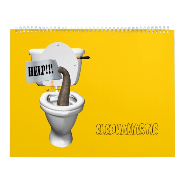 Calendario Dulce y divertida raza de elefantes 2023 (Tapa)