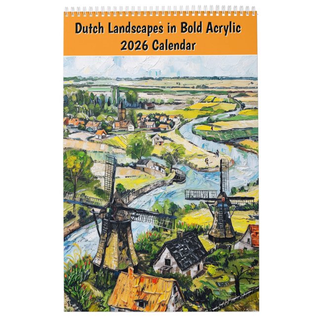 Calendario Dutch Landscapes in Bold Acrylic – 2026 Calendar (Tapa)