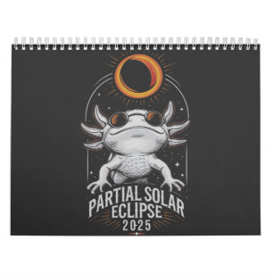 Calendario Eclipse solar parcial 2025 Axolotl Anfibio