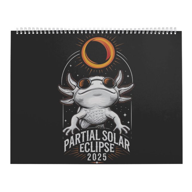 Calendario Eclipse solar parcial 2025 Axolotl Anfibio (Tapa)