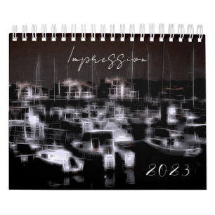 Calendario Efecto digital del estilo "impresión"