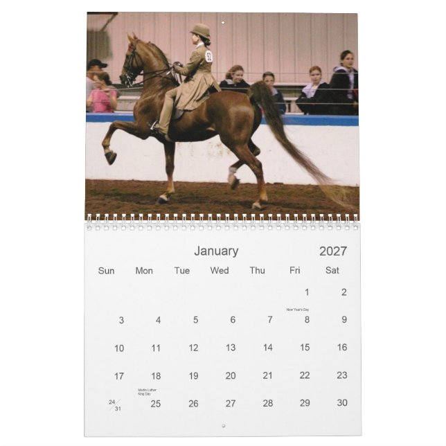 Calendario El americano hermoso Saddlebred (Jan 2027)