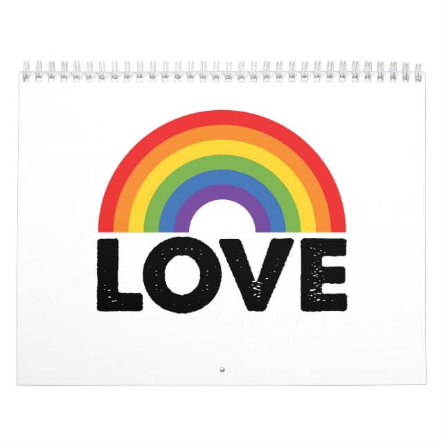 Calendario El amor al orgullo es amor igualdad gay arcoiris L (Tapa)