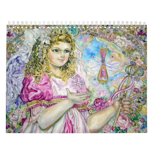 Calendario El ángel del reloj de cuarzo de rosa (Tapa)