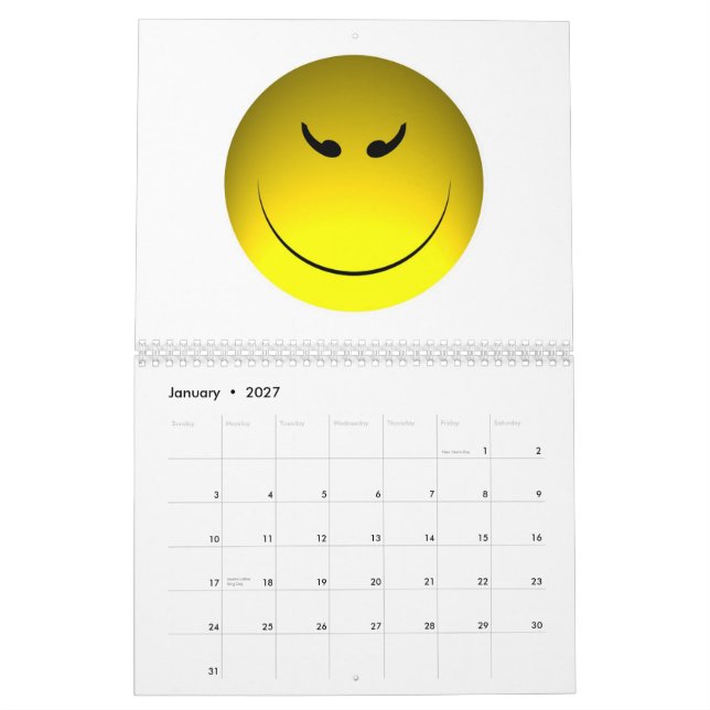 Calendario El año en caras (Jan 2027)