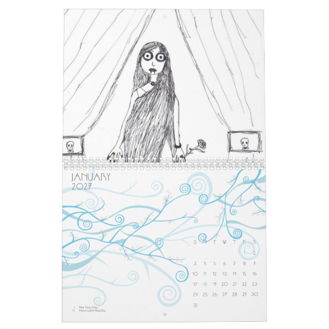 Calendario El año espeluznante (Jan 2027)