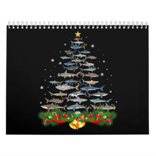 Calendario El árbol de navidad del tiburón tiburón ama los