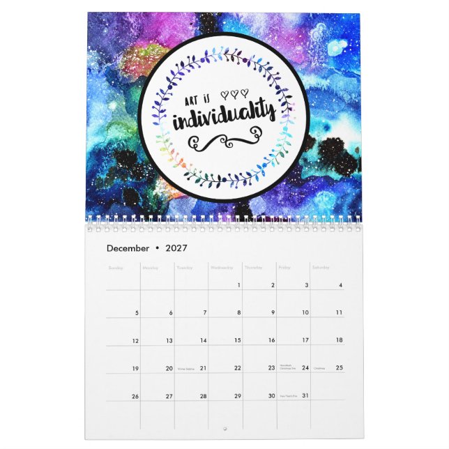Calendario El arte es individualidad (Dec 2027)