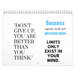 Calendario El éxito requiere trabajo y perseverancia