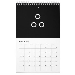 Calendario El gracioso minimalismo se vuelve negro y blanco