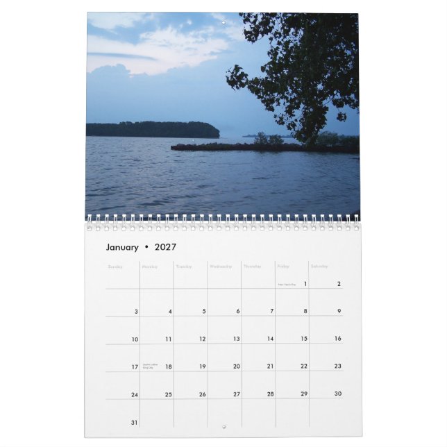 Calendario El lago Erie Calander (Jan 2027)