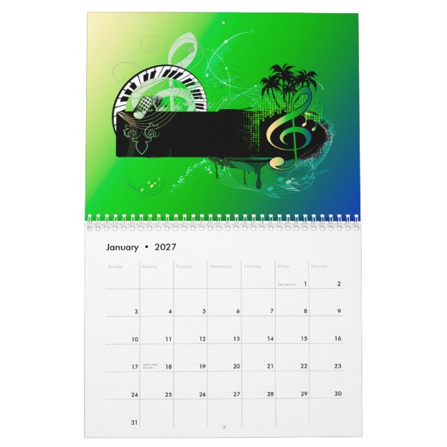 Calendario El mundo de la música (Jan 2027)