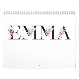 Calendario El nombre Emma. Nombres de mujeres.