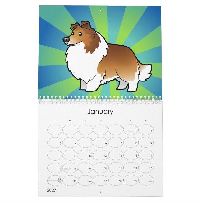 Calendario El perro del dibujo animado cría 2012 (Jan 2027)