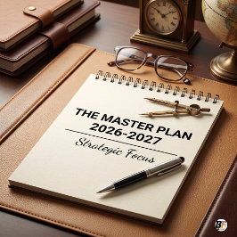 Calendario El Plan Maestro Tipografía Minimalista Negro Blanc