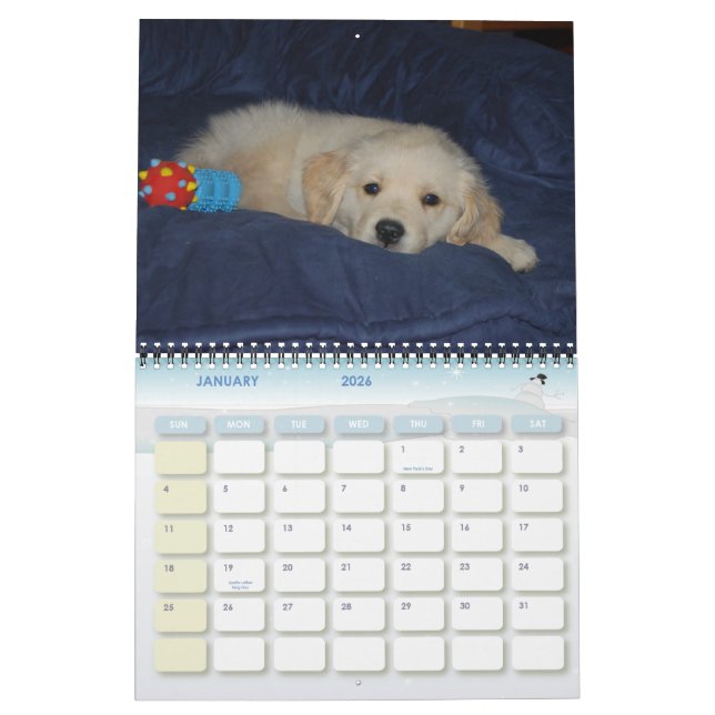 Calendario El primer año de Kosmo (Jan 2026)