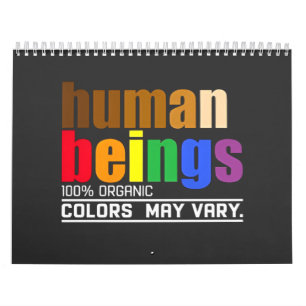 Calendario El ser humano 100% de los colores orgánicos puede 
