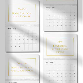Calendario Elegant Gold Cute Quote Calendar 2026