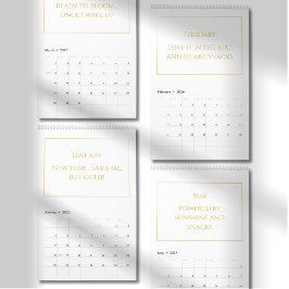 Calendario Elegant Gold Cute Quote Calendar 2026