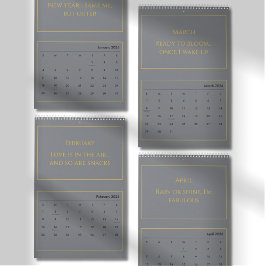 Calendario Elegant Gold Quote Calendar 2026