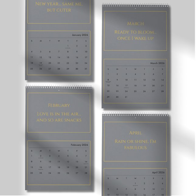 Calendario Elegant Gold Quote Calendar 2026 (Subido por el creador)