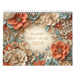 Calendario elegant happy new year 2026 wall calendar