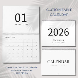 Calendario Elegant Minimalist 2026 Calendar