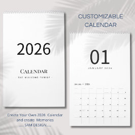 Calendario Elegant Minimalist 2026 Calendar