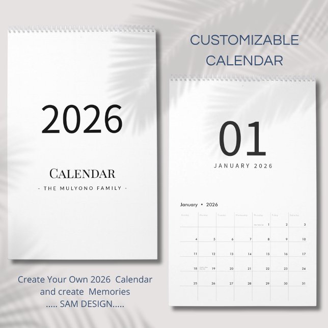 Calendario Elegant Minimalist 2026 Calendar (Subido por el creador)
