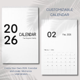 Calendario Elegant Minimalist 2026 Calendar